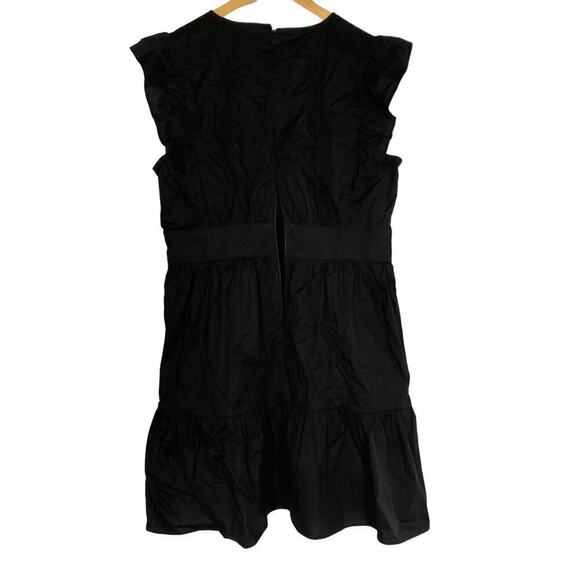 Donna Morgan Elkin Dress Ruffle Sleeve 2 Tier Fit & Flare Mini Black NWT Size 14 - Picture 5 of 12